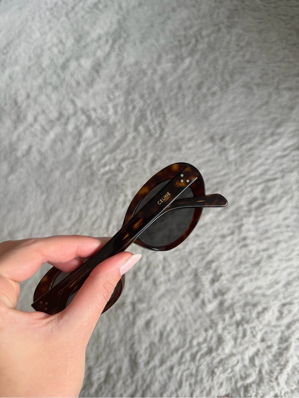 Celine Tortoiseshell Round Sunglasses - Dark Lenses - Picture 2 of 4